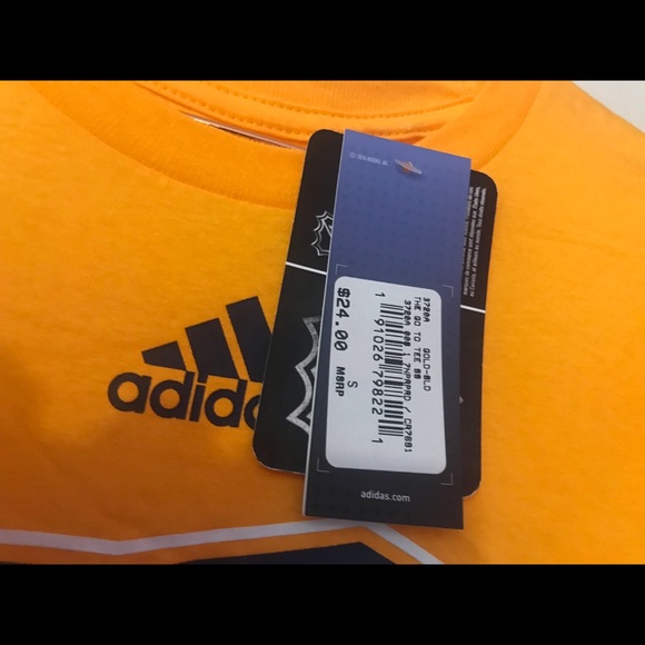 Nashville Predators Logo Adidas Yellow T-Shirt New with Defects Mens Small S - Picture 8 of 12